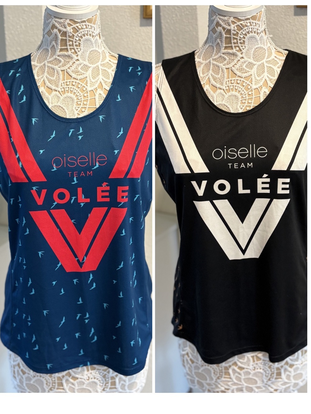 2 Oiselle Team Volée Running Singlets with Bird Print